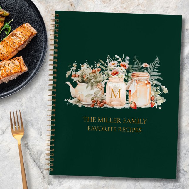 Cuaderno Receta de familia botánica floral de bosque monogr (In situ)