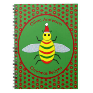 Cuaderno Receta de flores de abeja de Navidad y de Poinsett