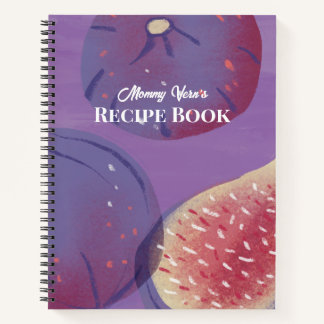 Cuaderno Receta de fruta de higo elegante morado pictórica