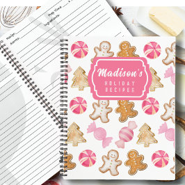 Cuaderno Receta de Galletas Rosadas de Navidad Personalizad