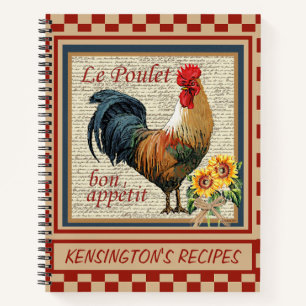 Cuaderno Receta de gallo de campo francés de época