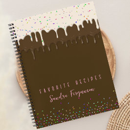 Cuaderno Receta de glaseado y sprinkles de chocolate y vain