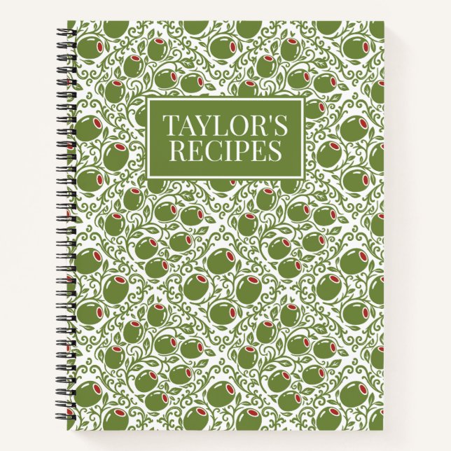 Cuaderno Receta de granja rústica de olivo país francés (Anverso)