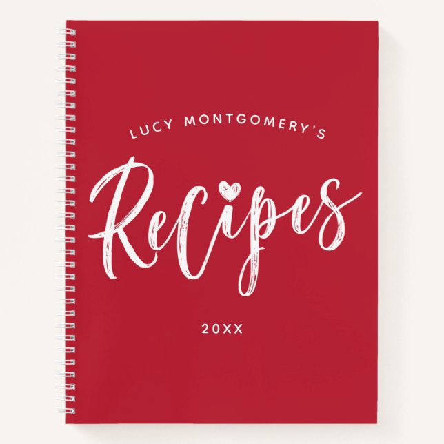 Cuaderno Receta de guión de pincel blanco de Crimson (Anverso)