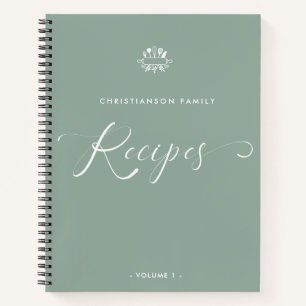 Cuaderno Receta de guión elegante de nombre personalizado