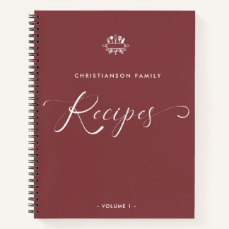 Cuaderno Receta de guión elegante de nombre personalizado