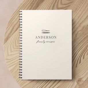 Cuaderno Receta de horneado de nombre de familia neutral mi