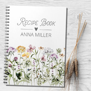 Cuaderno Receta de jardín floral de flores silvestres perso