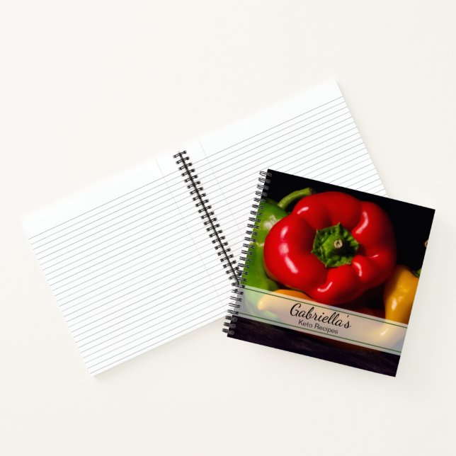 Cuaderno Receta de Keto de Peppers Rojas, Verdes y Amarilla (Interior)