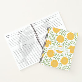 Cuaderno Receta de la abuela del patrón del girasol lindo