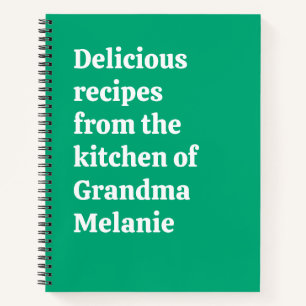 Cuaderno Receta de la abuela verde personalizada