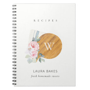 Cuaderno Receta de la cafetería floral de Rubor Napkin Catá