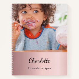 Cuaderno Receta de la comida para bebé niña foto nombre ros