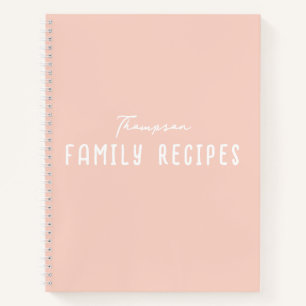 Cuaderno Receta de la familia de cocinar con guiones modern
