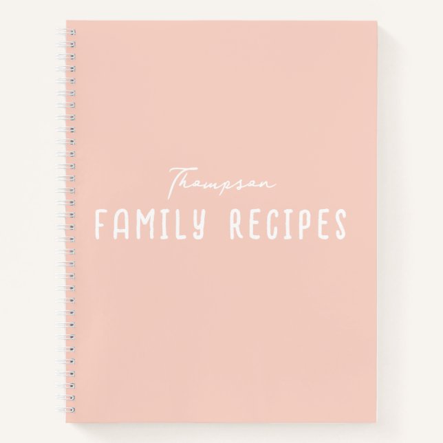 Cuaderno Receta de la familia de cocinar con guiones modern (Anverso)