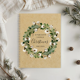 Cuaderno Receta de la familia de Navidades de algodón de Kr