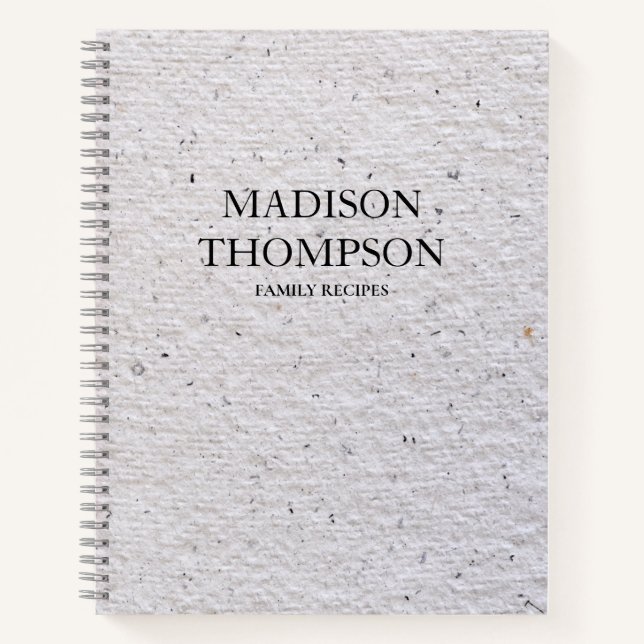 Cuaderno Receta de la familia de texturas de papel antiguo  (Anverso)