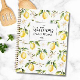 Cuaderno Receta de la familia del patrón botánico de cítric