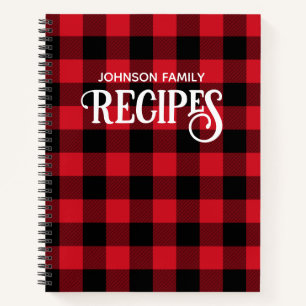 Cuaderno Receta de la familia Holiday Red and Black BuffalC