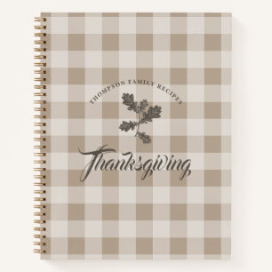 Cuaderno Receta de la familia plaid de la flaupe de tazas d