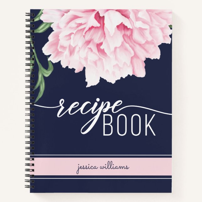Cuaderno Receta de la Marina de Peón Rosa Floral (Anverso)