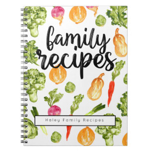Cuaderno receta de la receta del libro de cocina de la fami
