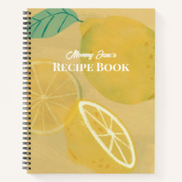 Cuaderno Receta de limón fruta amarilla fresca con acuarela