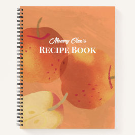 Cuaderno Receta de Manzana Cálida Artística Naranja Pintore