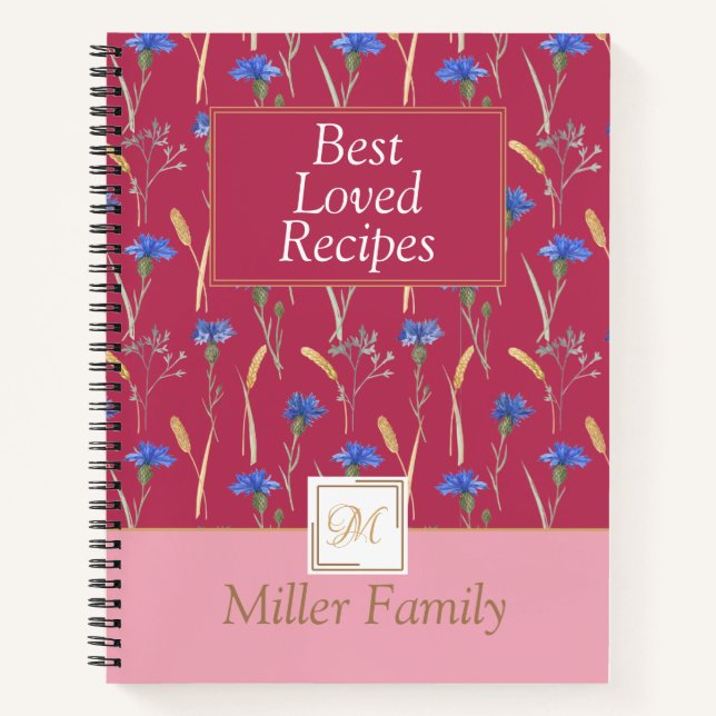 Cuaderno Receta de Mongoram Flor Silvestre Floral Roja