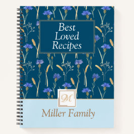 Cuaderno Receta de Mongoram Floral Azul Floral Azul