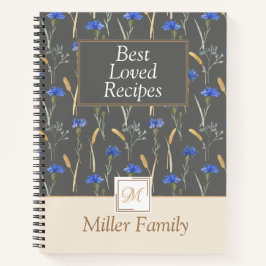 Cuaderno Receta de Mongoram Floral Gris Floral