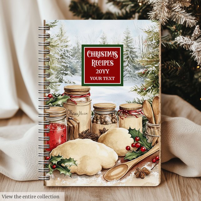 Cuaderno Receta de Navidades tradicionales modernos para re (Modern Traditional Christmas Recipe Book Your Name)