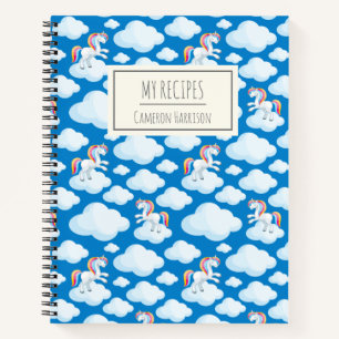 Cuaderno Receta de niños personalizados con nubes de unicor