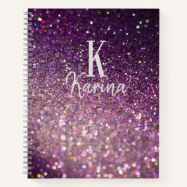 Cuaderno Receta de nombre en letra cursiva con monograma de