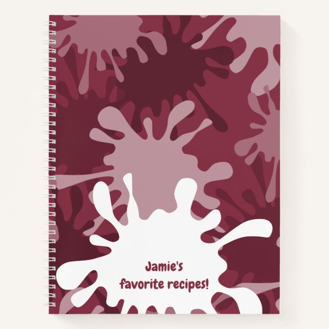 Cuaderno Receta de nombres de pinturas de plaquetas rojas p (Anverso)