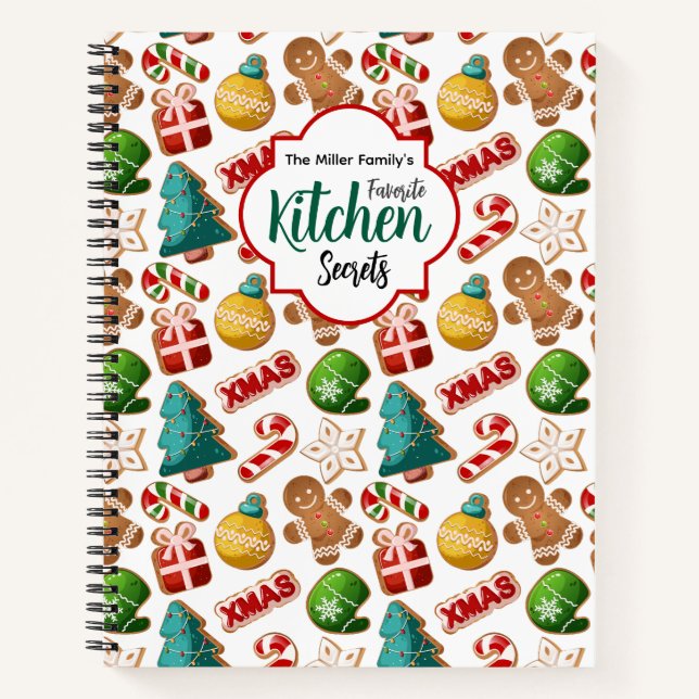 Cuaderno Receta de Pan de Jengibre de Navidad Secretos de C (Anverso)