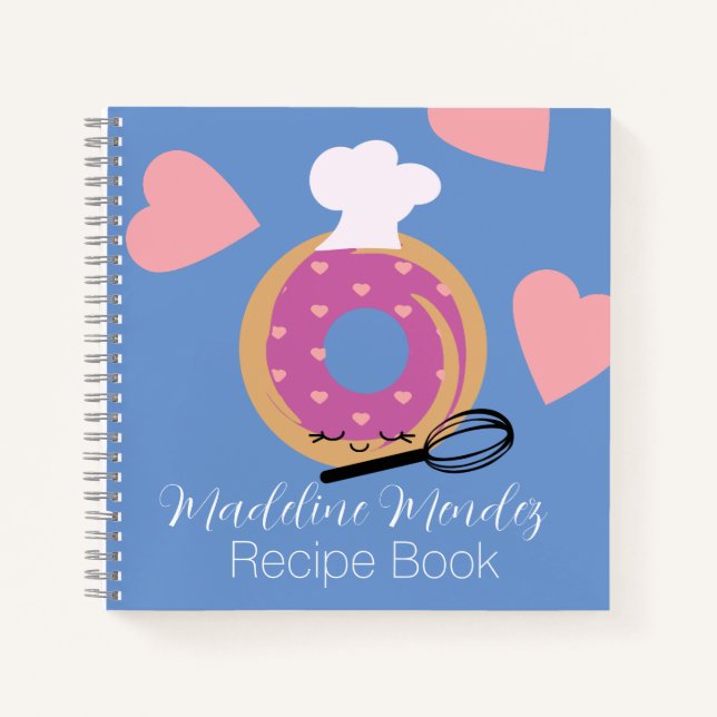 Cuaderno Receta de Panadería de Donuts Adorables para Niños (Anverso)