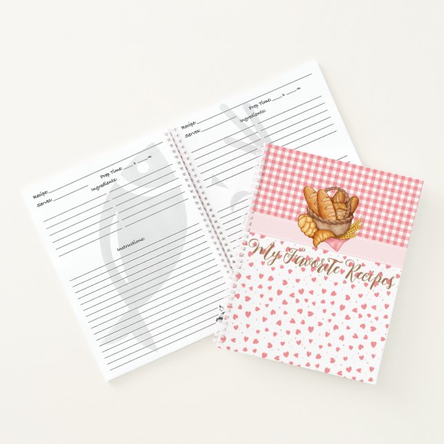 Cuaderno Receta de panadería de pan de personalizable (Interior)