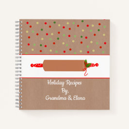 Cuaderno Receta de panadería de vacaciones temática de pan 