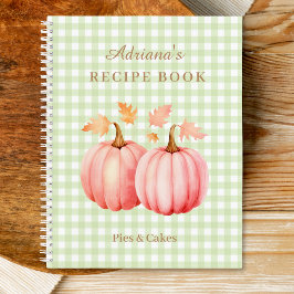 Cuaderno Receta de panadería rosa de calabaza verde de Ging