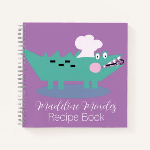 Cuaderno Receta de panadero de cocodrilo lindo para niños 
