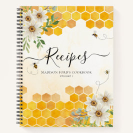 Cuaderno Receta de panal de abeja amarilla de flores de pre