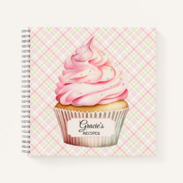 Cuaderno Receta de pastel de color de agua rosa