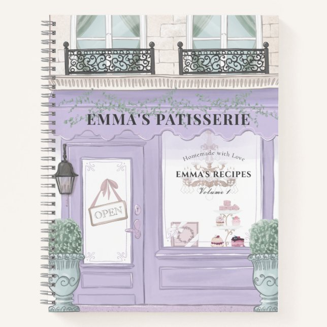 Cuaderno Receta de pastelería francesa Cafe Lavender (Anverso)