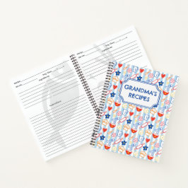 Cuaderno Receta de patrón de cocina doodle de Crayon Kitche