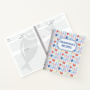 Cuaderno Receta de patrón de cocina doodle de Crayon Kitche