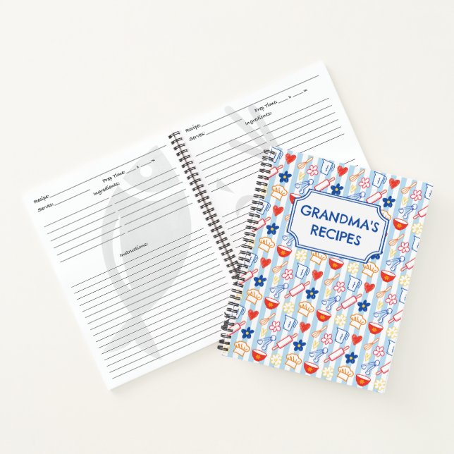 Cuaderno Receta de patrón de cocina doodle de Crayon Kitche (Interior)