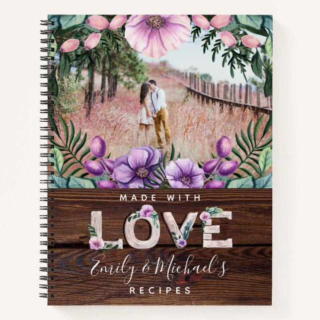 Cuaderno Receta de Personalizado de florecimiento rústico r (Anverso)