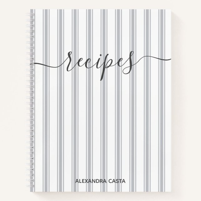 Cuaderno Receta de Personalizado de guiones Minimalistas a  (Anverso)