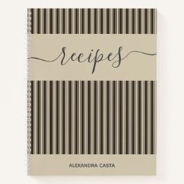 Cuaderno Receta de Personalizado de guiones Minimalistas a 